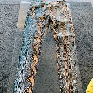 Snakeskin Skinny Jeans